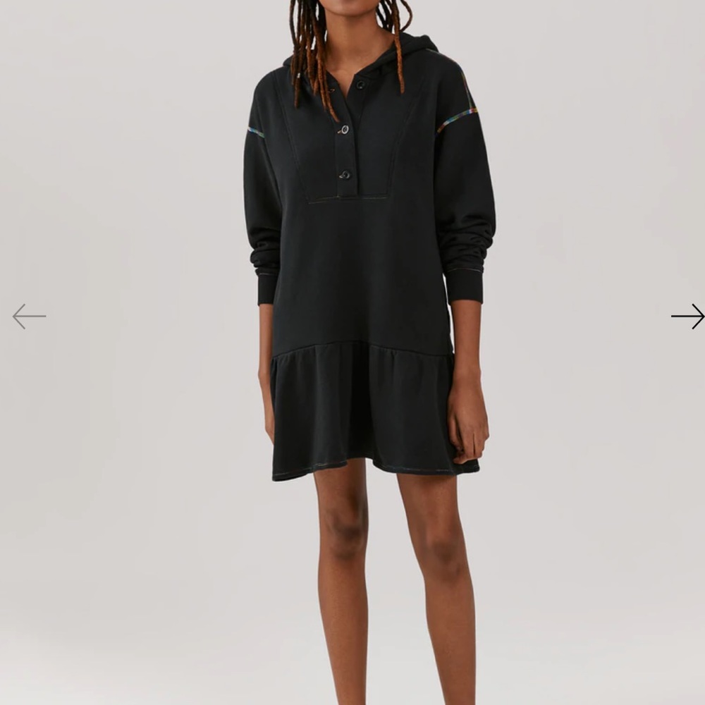 Something Navy Dottie Hooded Sweatshirt Dress